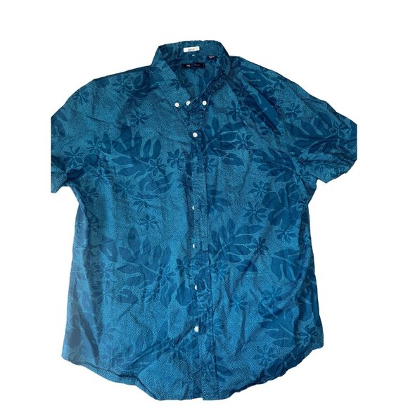 Reyn Spooner men’s blue Hawaiian tailored fit shirt size Large - Picture 1 of 5